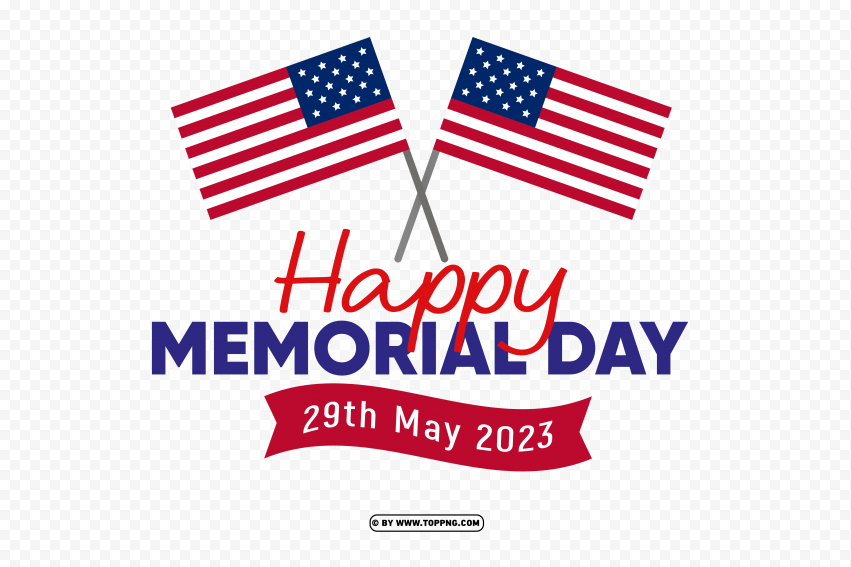 Happy Memorial Day 2023 Clip Art PNG Transparent Background