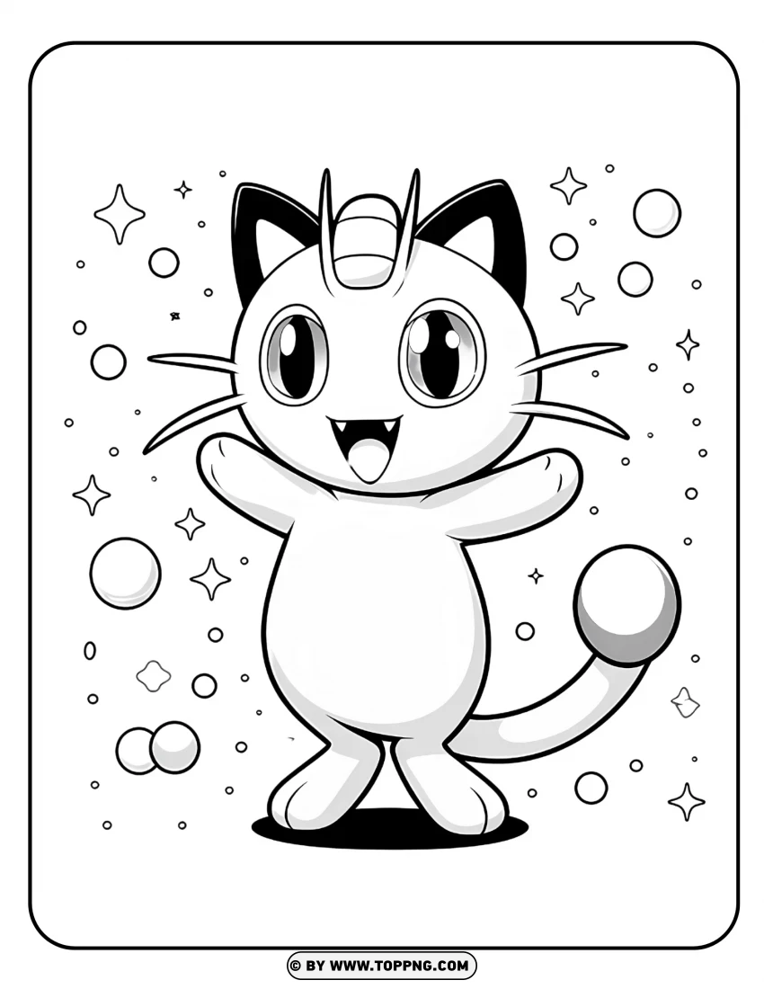 Pokémon Coloring Page ,Meowth  coloring , Pokemon Go,Game , Design , Fantasy , Fictional Character 