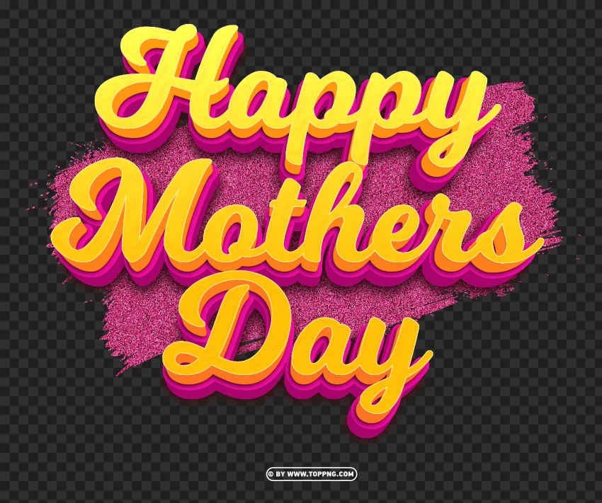 Happy Mothers Day With Pink Gilter PNG Transparent Background