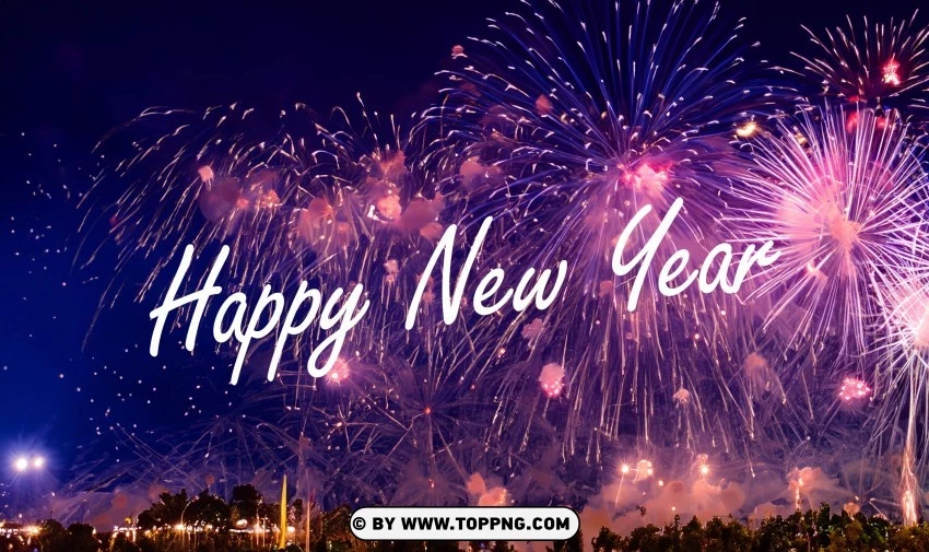 Happy New Year Fireworks Free Downloadable PNG Transparent Background