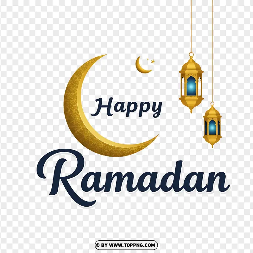 Minimalist Happy Ramadan Poster Design PNG Transparent Background