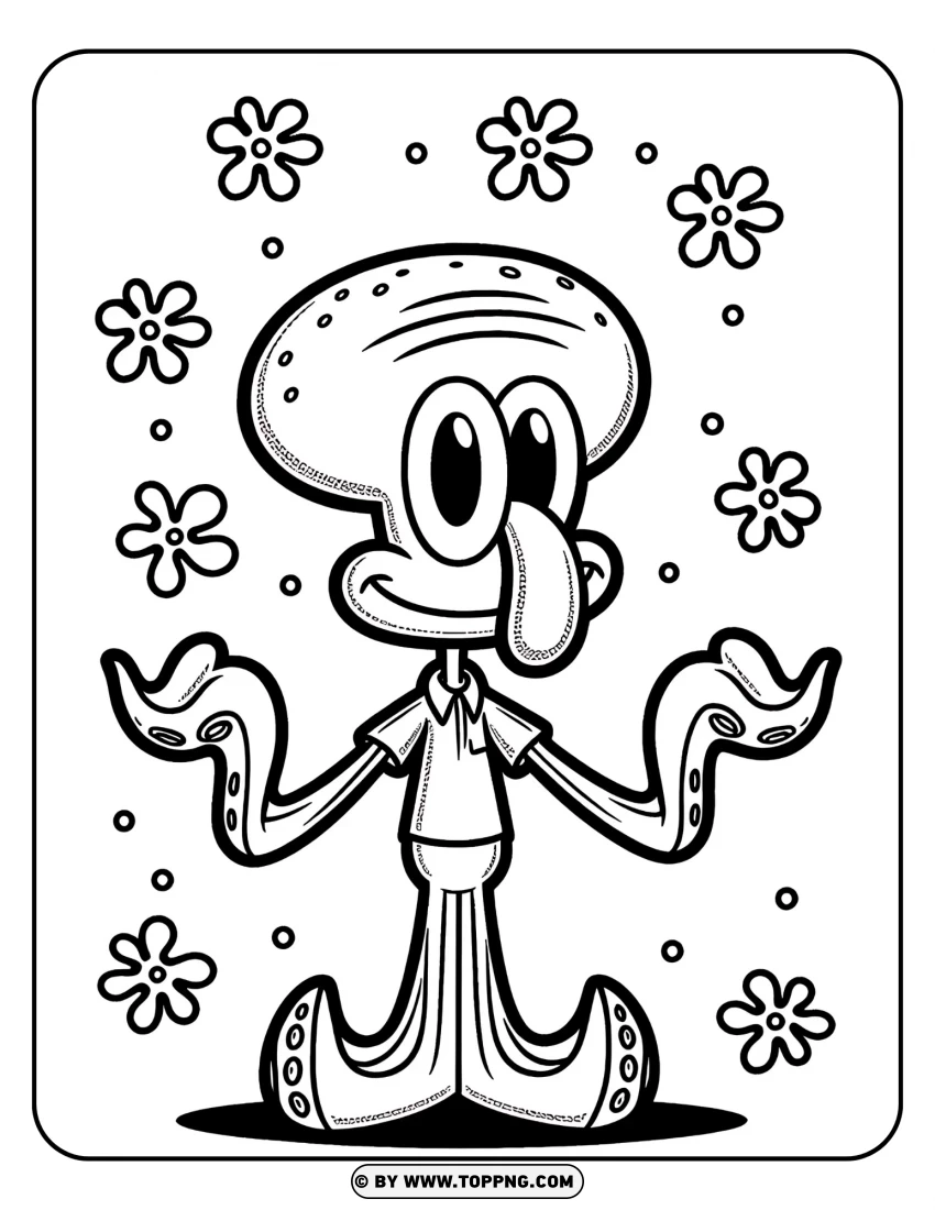 SpongeBob , Squidward,coloring page