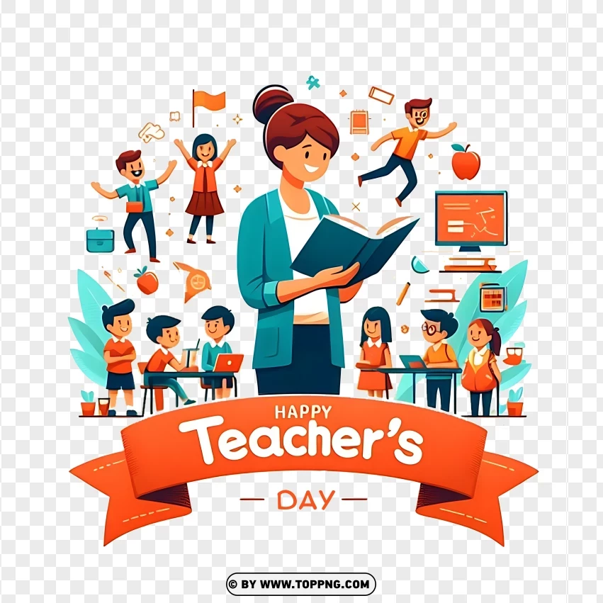 Happy Teachers Day Clipart PNG Transparent Background