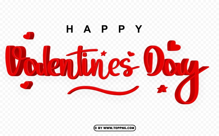 Happy Valentines Day 3d Red Cutting PNG Transparent Background