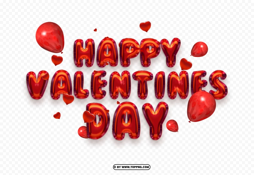 Happy Valentines Day Design With Floating Hearts PNG Transparent Background