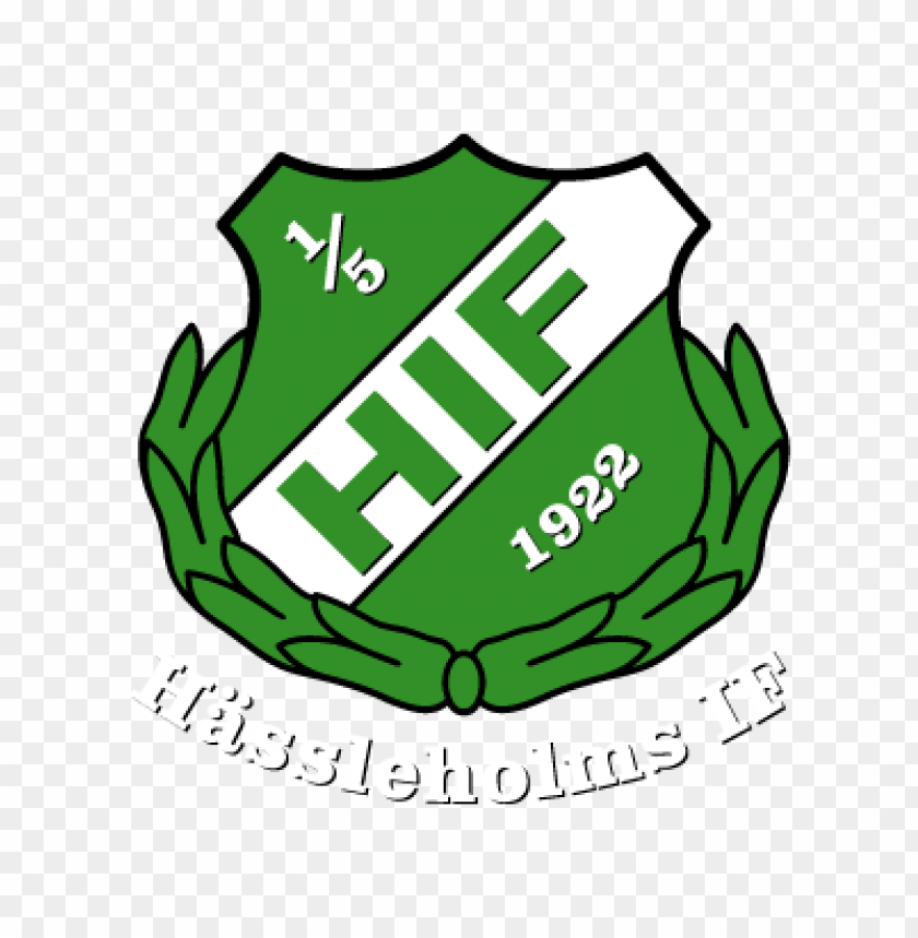 Hälsleholm IF, sports club logo, Swedish football, green and white colors, 1922 established