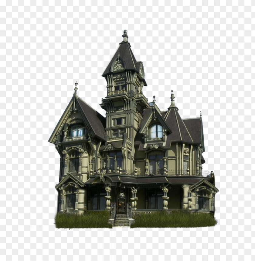 Haunted Manor Halloween PNG Transparent Background