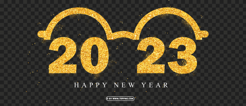 Hd 2023 Glasses Design Golden Gold Glitter PNG Transparent Background