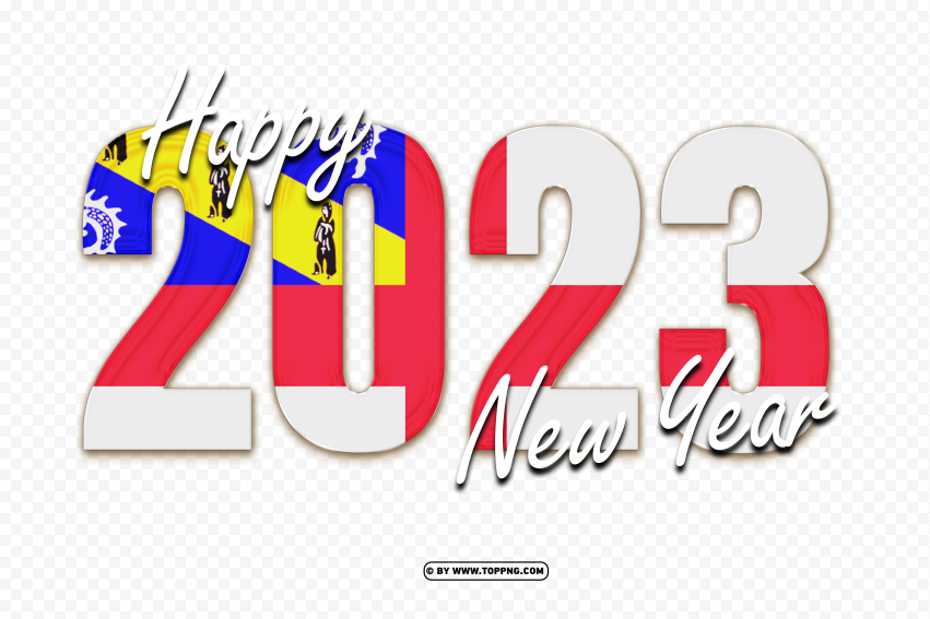 Hd 2023 Happy New Year With Herm Flag PNG Transparent Background