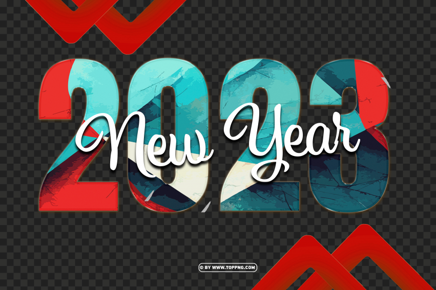 Hd 2023 New Year Colorful Abstract Design Image PNG Transparent Background