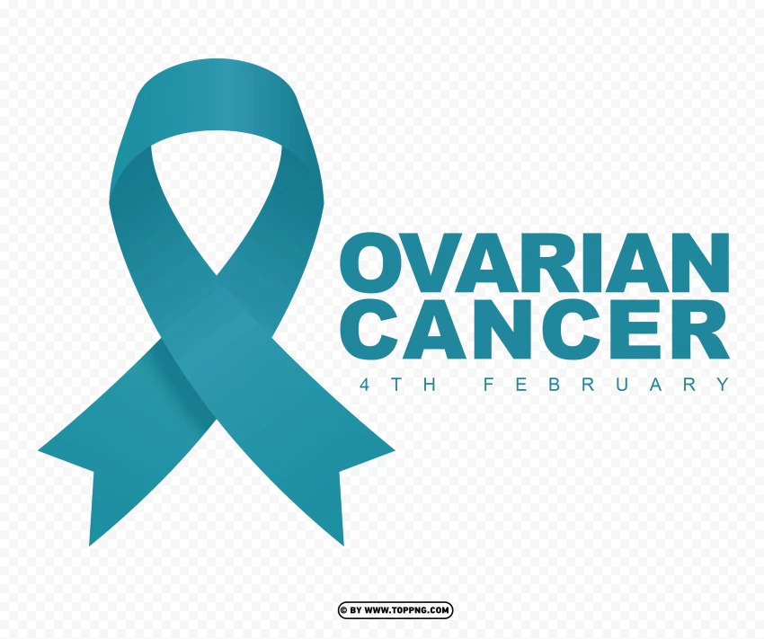 Hd 4th February Ovarian Cancer Ribbon Logo PNG Transparent Background