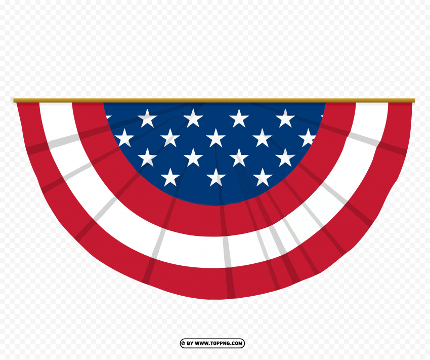 Hd American Flag Bunting Semi Circle PNG Transparent Background