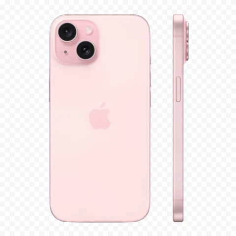 Hd Apple Iphone 15 Plus Pink Back And Side View PNG Transparent Background