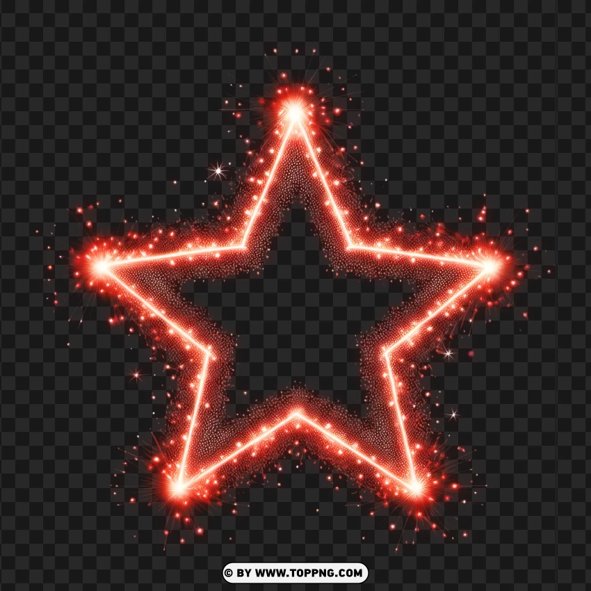 Hd Bright Red Glitter Firework Star PNG Transparent Background