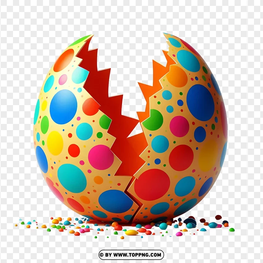 Hd Cracked Colorful Easter Egg Illustration PNG Transparent Background