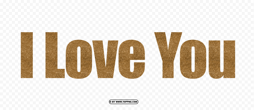 Hd Gold Glitter I Love You Text Word PNG Transparent Background