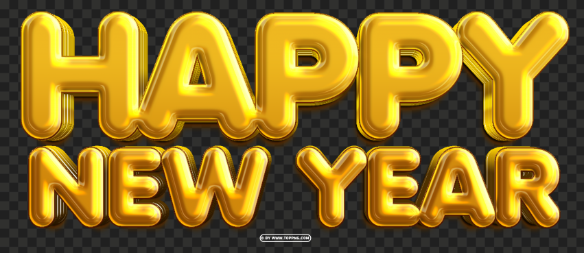 Hd Happy New Year 3d Gold Luxury Design PNG Transparent Background