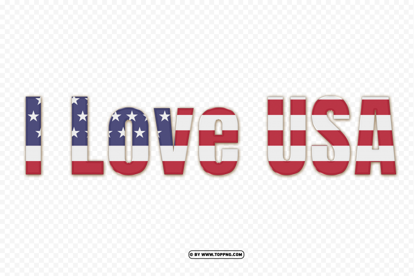 Hd I Love Usa Text Words PNG Transparent Background