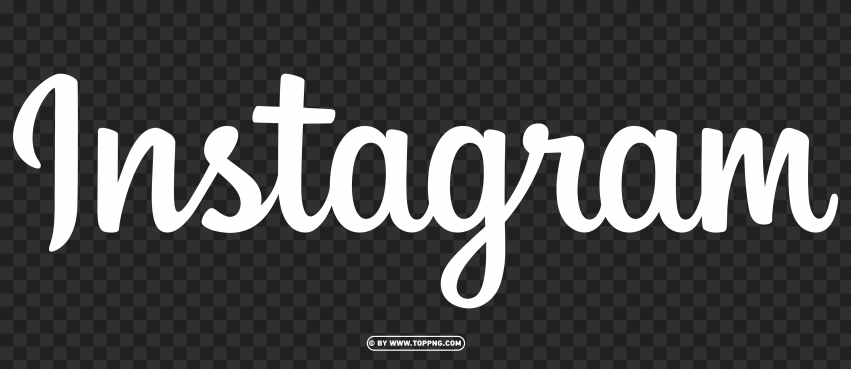 Hd Instagram Logo Text White Free PNG Transparent Background