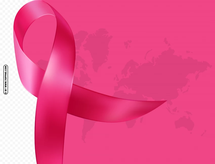 Hd Mammary Cancer Template With Ribbon PNG Transparent Background