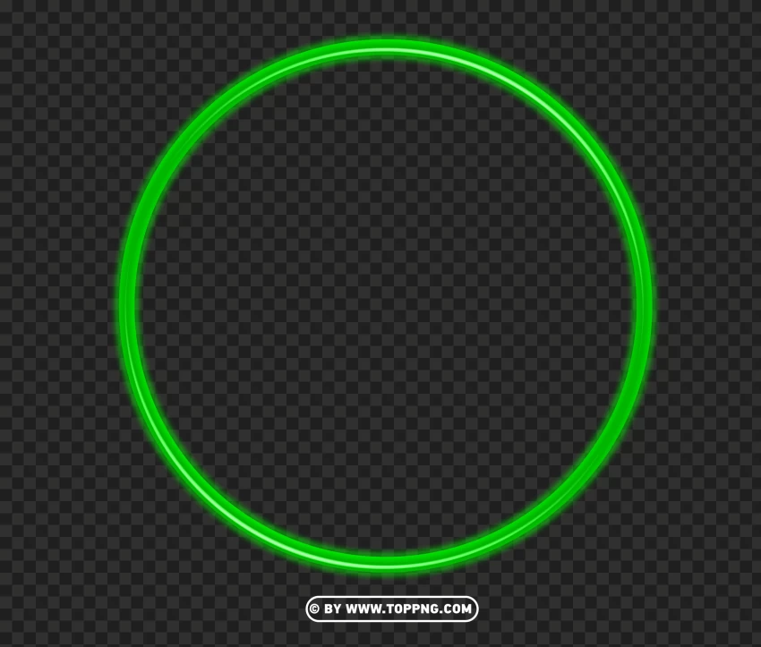 Hd Green Glowing Light Neon Lines Circle PNG Transparent Background