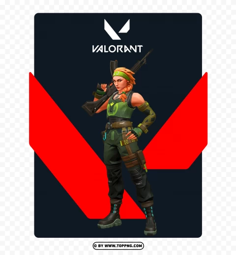 Hd Skye Female Character With Valorant Logo PNG Transparent Background