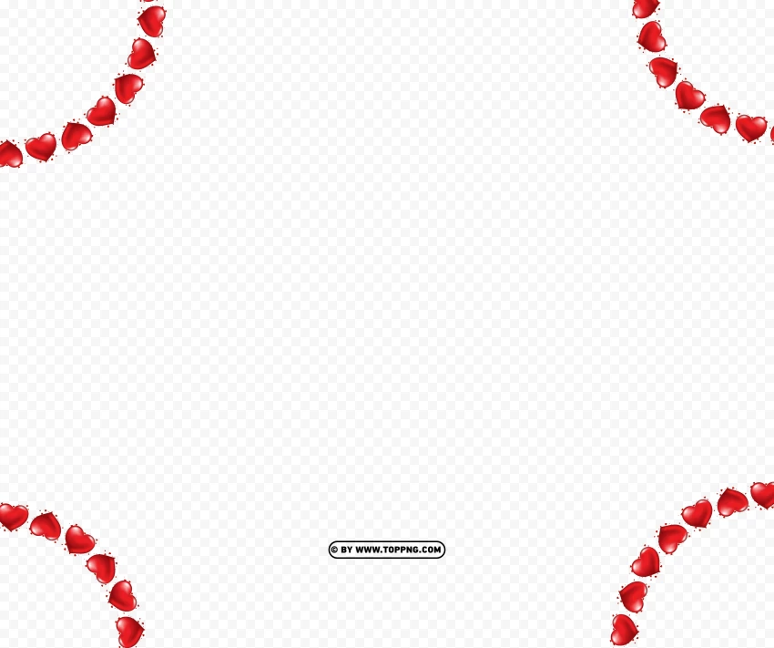 Heart Border Valentines Day PNG Transparent Background