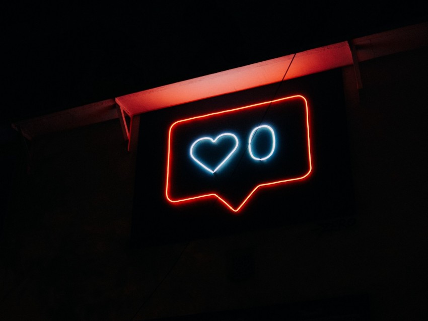 Heart Like Neon Background