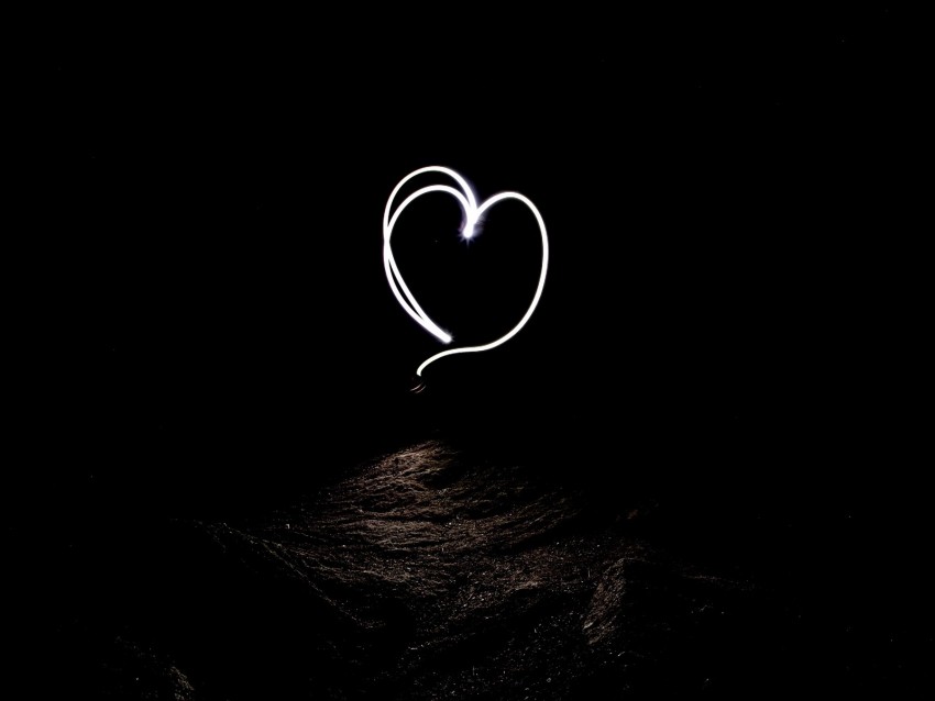 heart, long exposure, darkness, night