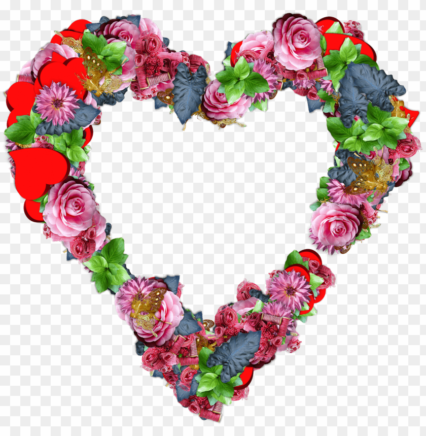 people, heart outline, heart made of colourful flowers, 