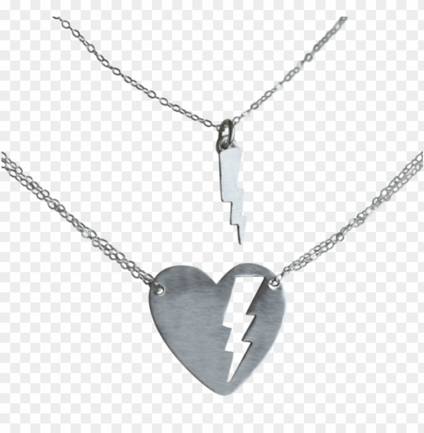 Jewelry, Necklaces, Sterling Silver, Heart Pendant, Lightning Bolt