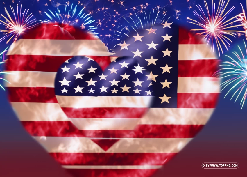 Heart Shaped Usa Flag Images Celebrate 4th Of July With Love PNG Transparent Background