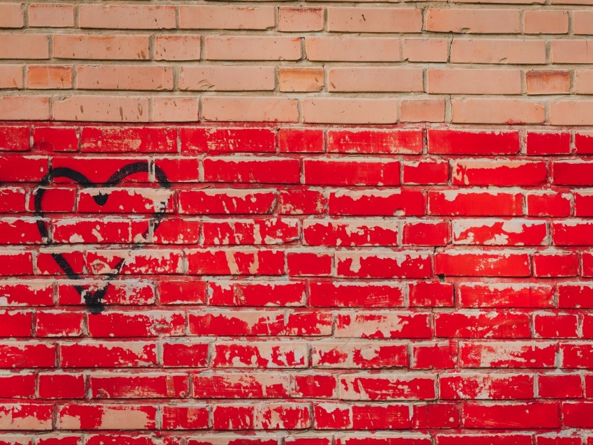 heart, wall, paint, graffiti, shabby, brick