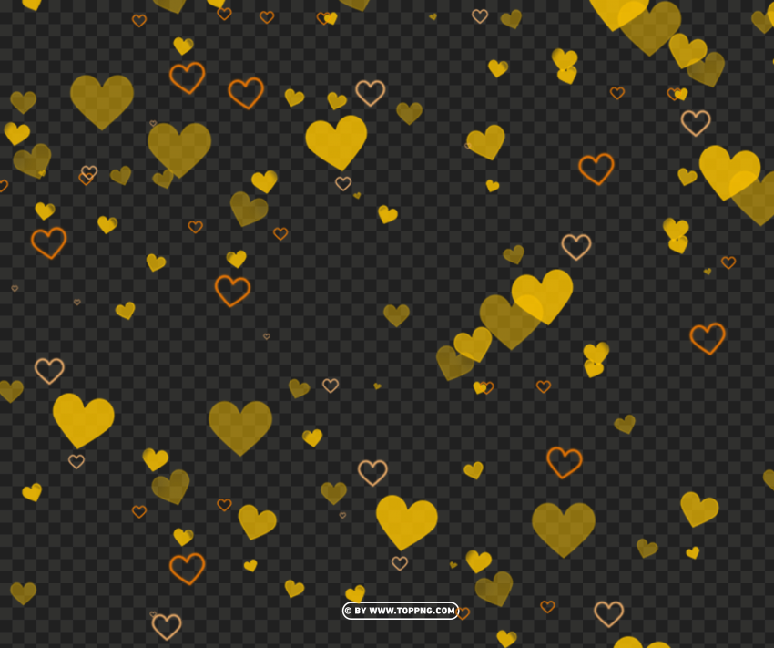 Hearts Floating Gold Hd PNG Transparent Background