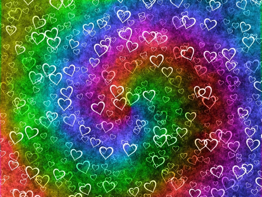 hearts, heart, patterns, rainbow, texture