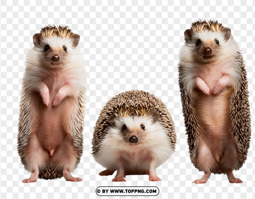 Single Hedgehog Close-up Detail PNG Transparent Background