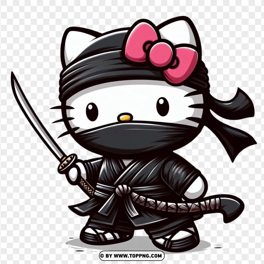 Hello Kitty,  Kitty character,Ninja,Cartoon ,  Illustration ,  Isolated,  Disney