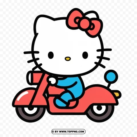 Hello Kitty On Motorcycle Images With PNG Transparent Background