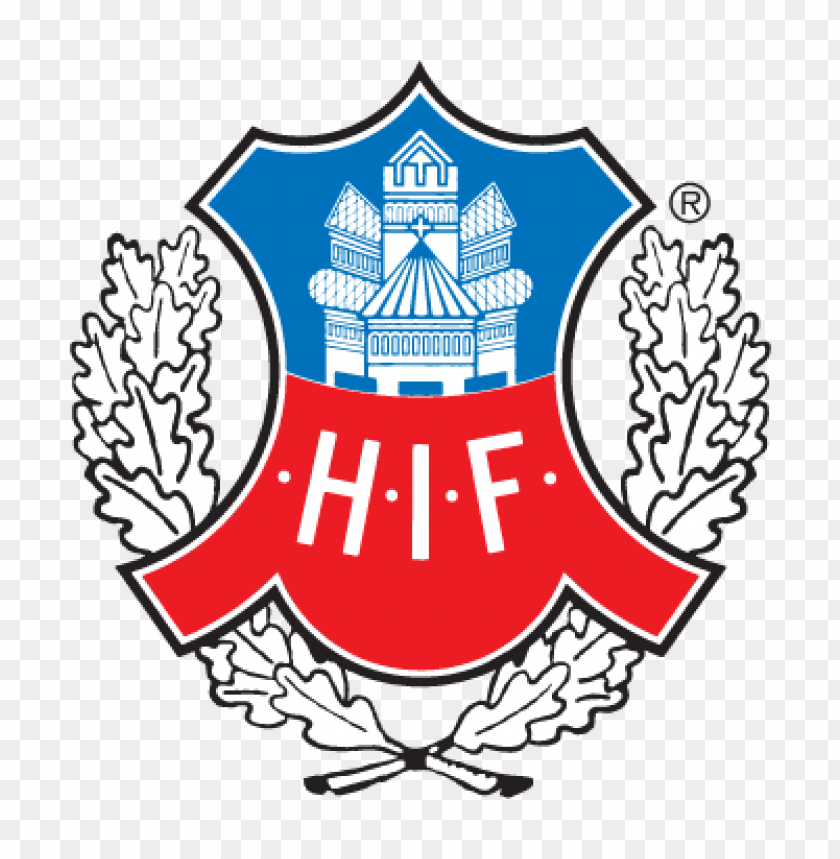 HIF logo, football club emblem, sports team insignia, Swedish football, iconic badge