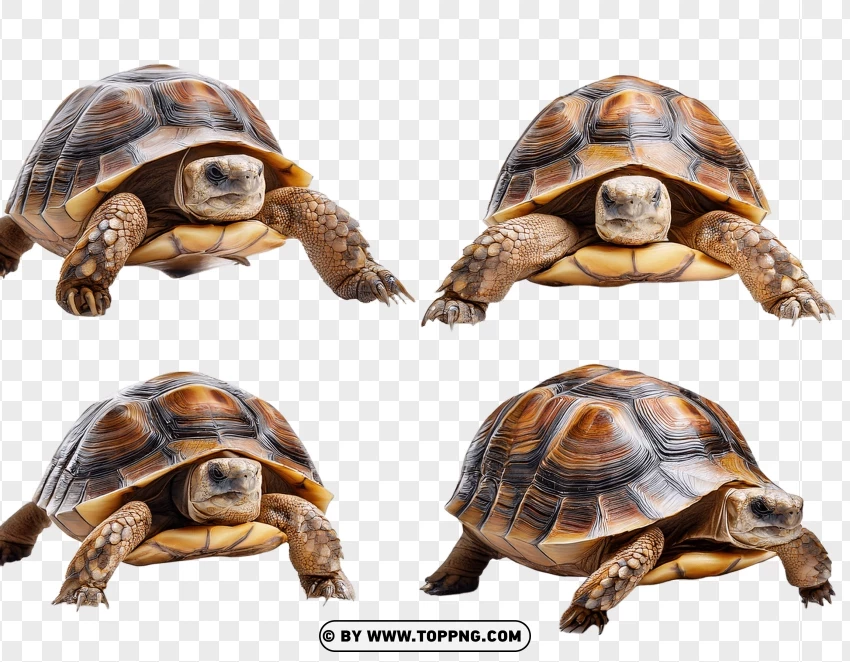 Set Of Hermanns Tortoises In Various Poses PNG Transparent Background