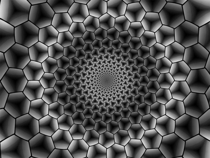 Hexagons Immersion Bw Monochrome Background