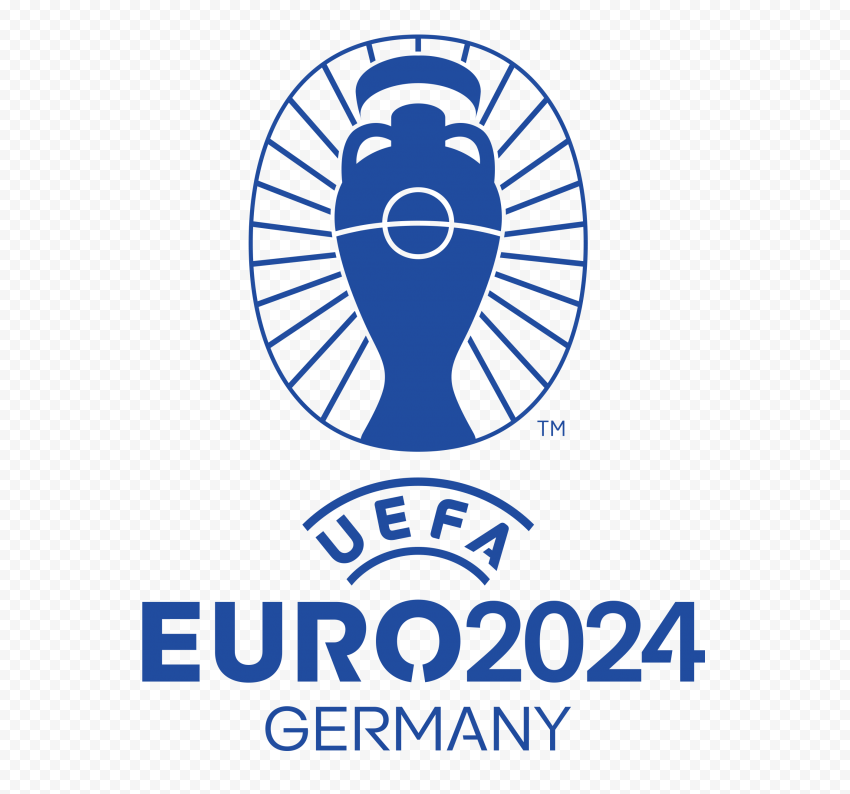 High-definition Single Color Blue Logo For The 2024 Uefa European Football Championship PNG Transparent Background