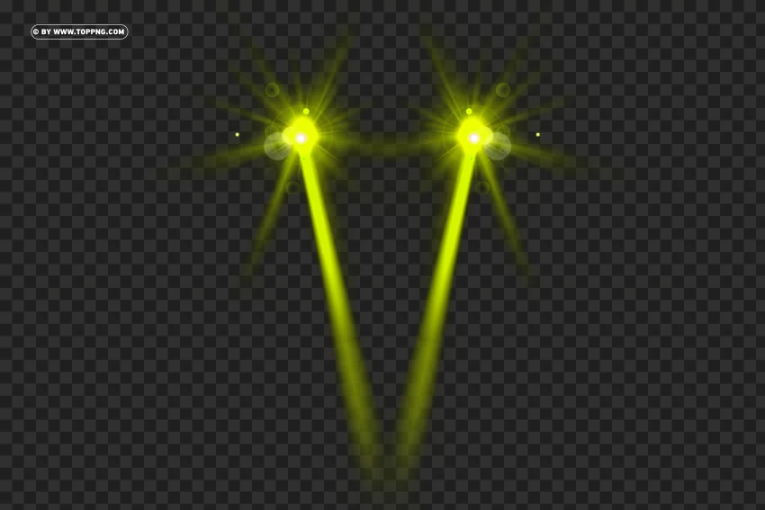 High Definition Yellow Beam Laser Eyes Lens Flare Effect PNG Transparent Background