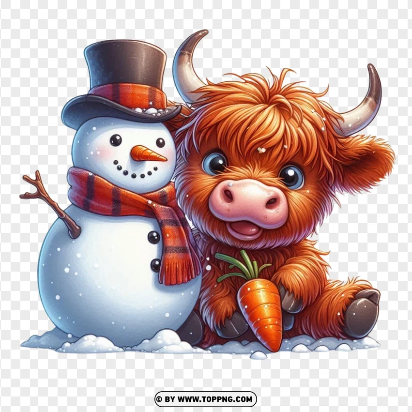 Highland Cow , Funny Animal , Christmas,Silly , A Whimsical , Playful , Joyful 