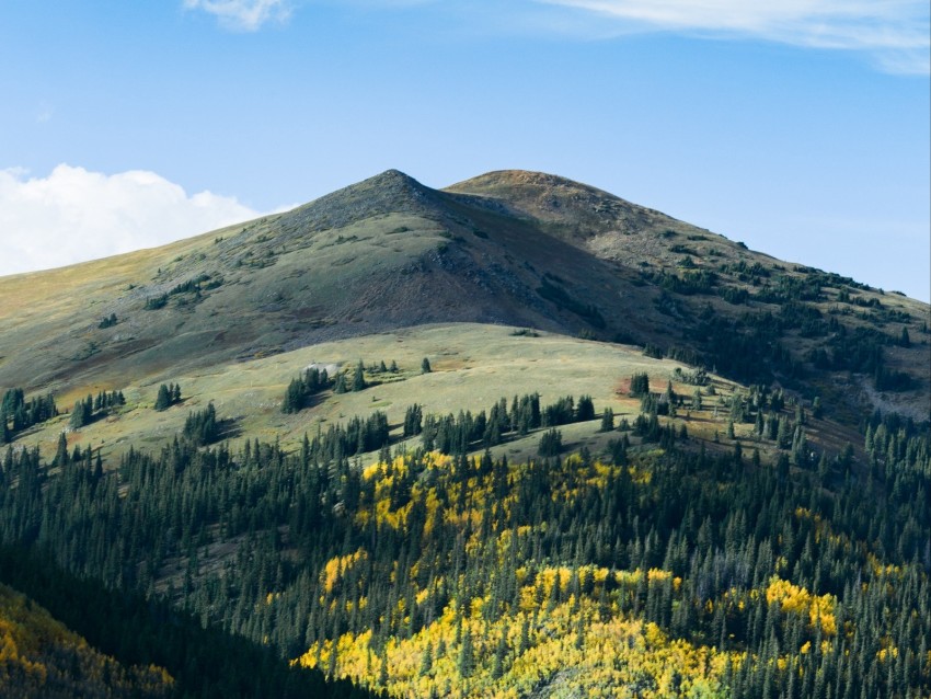 hill, hillside, mountain, clouds