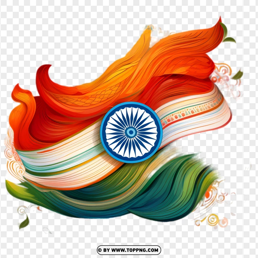 Hindi Diwas Artistic Flag Emblem PNG Transparent Background