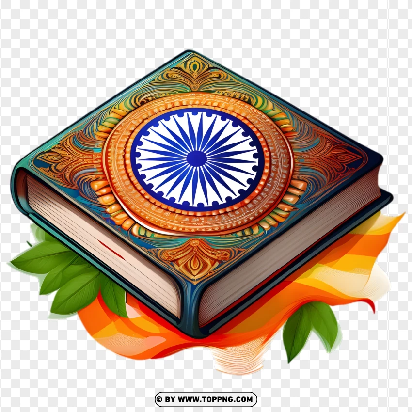 Hindi Diwas Floral Patriotic Book PNG Transparent Background