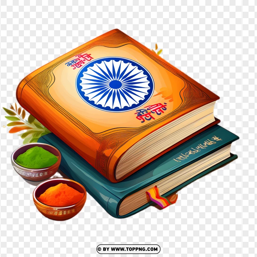 Hindi Diwas Traditional Emblem Book PNG Transparent Background