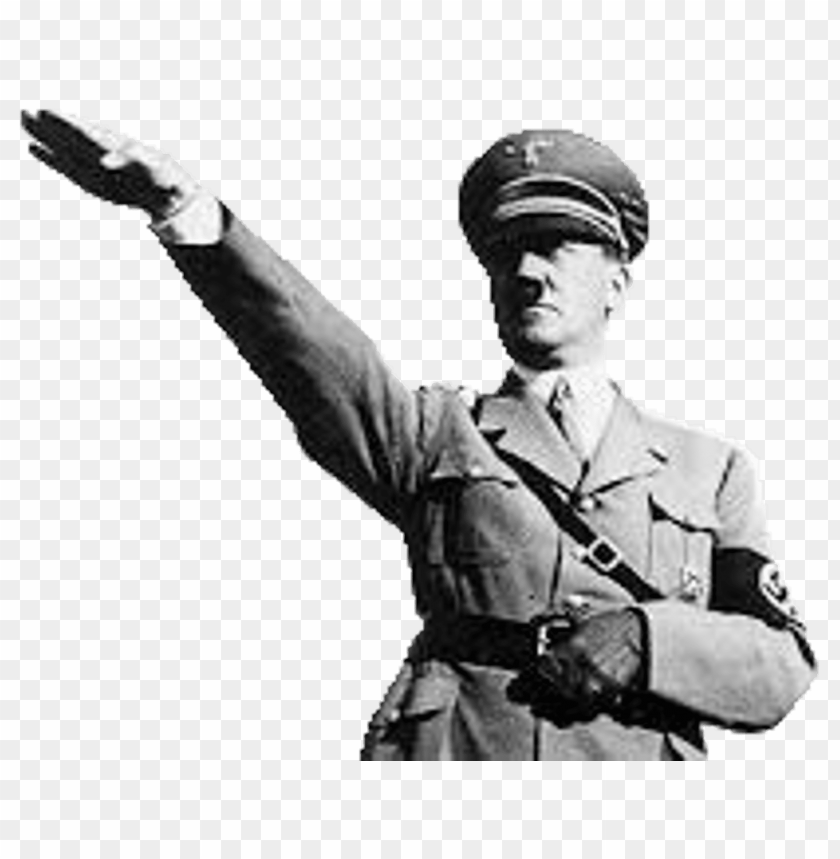 Historical image of Adolf Hitler giving a Nazi salute.