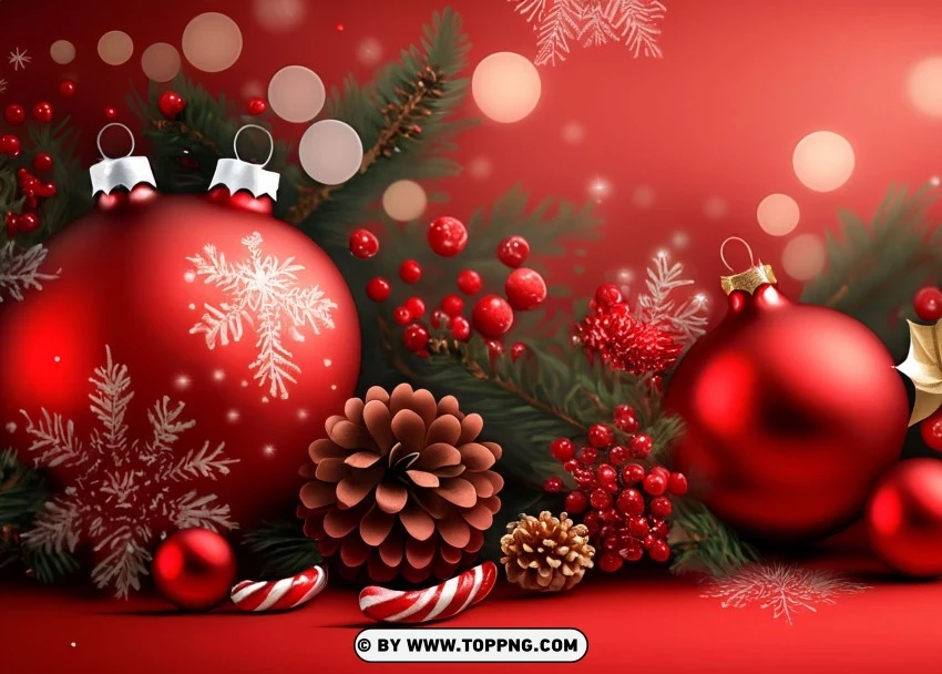 Holiday-themed Dark Red Banner PNG Transparent Background